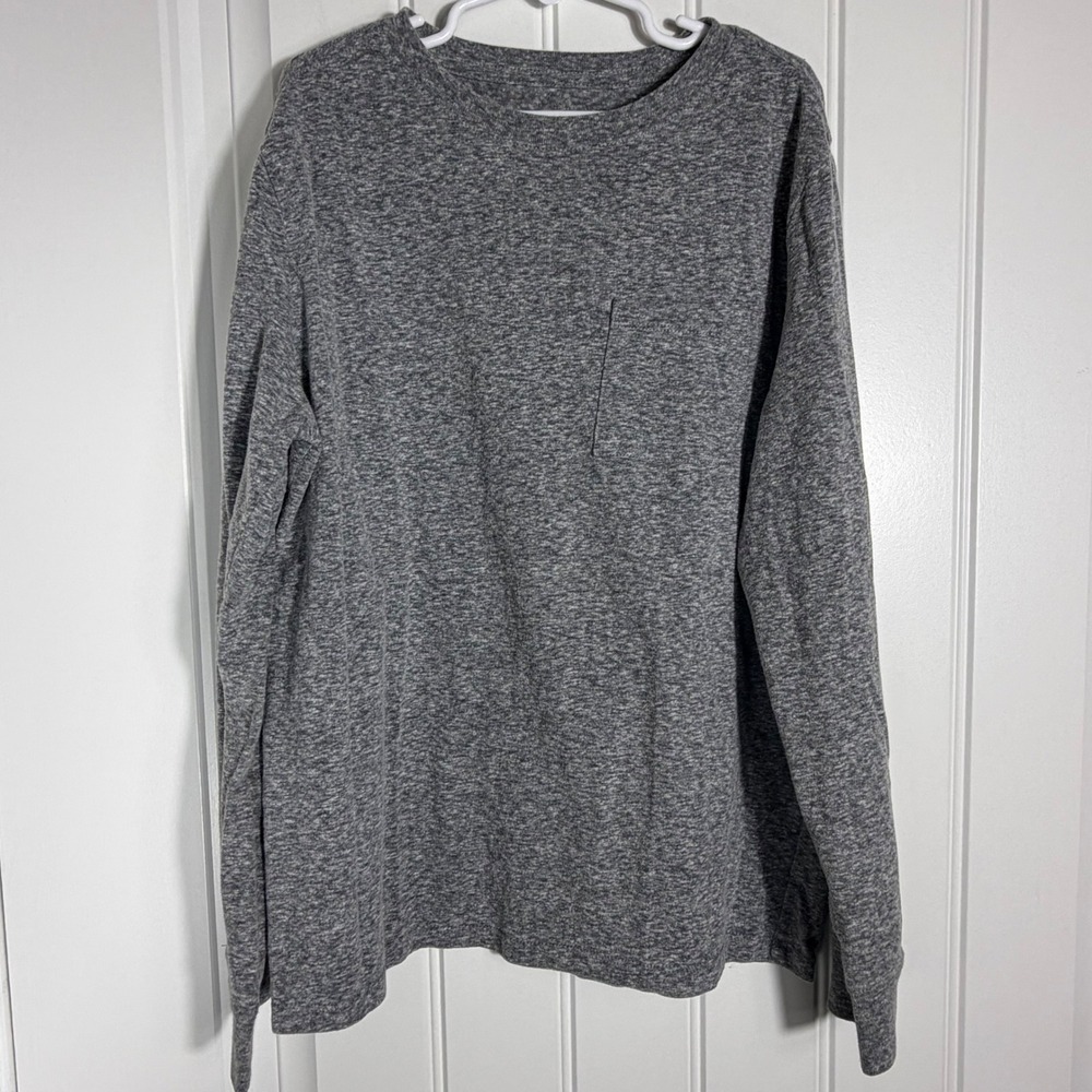 Cat & Jack Kids Long Sleeve Pocket Tee Heather Gray Size L 10/12